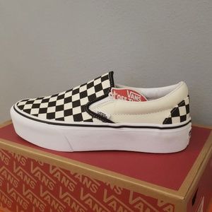 NWT Vans Classic Slip on Checkerboard Black&White